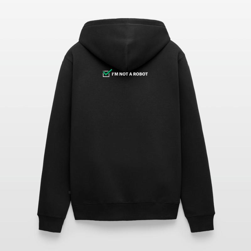 Captcha Code Roboter Sarkasmus Influencer Geschenk Unisex Premium Bio Zip Hoodie