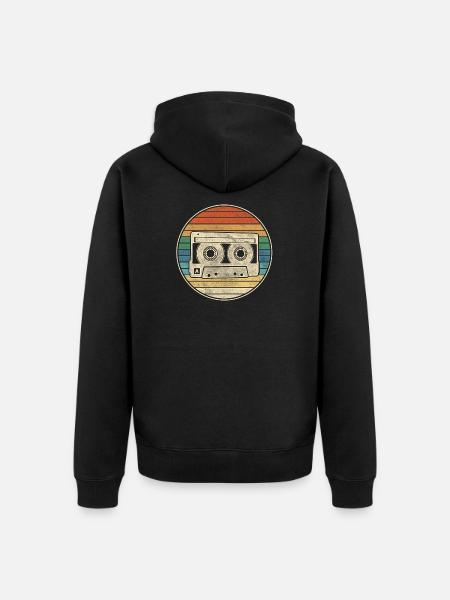 Cassette Retro cassette - Unisex Premium Organic Zip Hoodie - black
