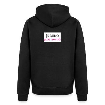 In dubio Pro Secco Lustig Anwalt Staatsexamen Jura - Unisex Premium Bio Zip Hoodie - Schwarz - Hinten - Nico (187cm)