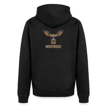 anonymoose - Unisex Premium Organic Zip Hoodie - black - Back - Nico (187cm)