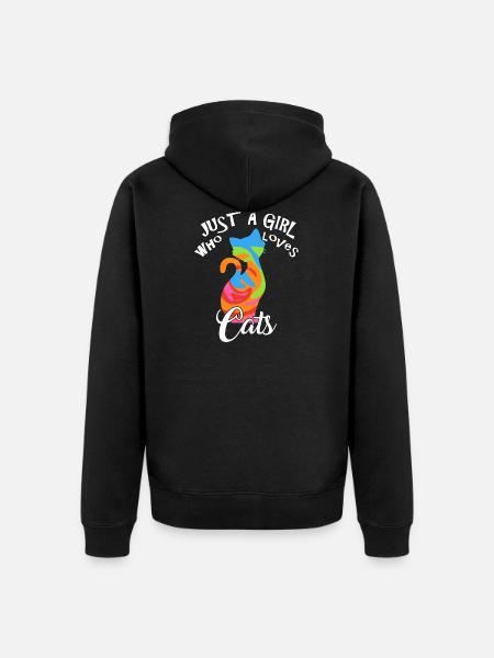 cat girls - Unisex Premium Organic Zip Hoodie - black