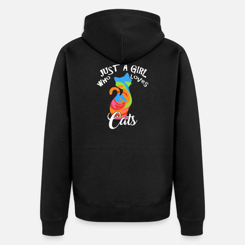 chats filles - Veste à capuche bio Premium Unisexe - noir