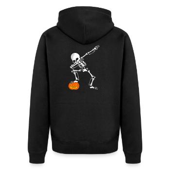 Tamponner squelette squelette halloween - Veste à capuche bio Premium Unisexe - noir - Dos - Nico (187cm)