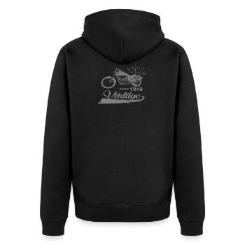 Moto Vintage depuis 1949 GRUNGE - Veste à capuche bio Premium Unisexe - noir - Dos - Nico (187cm)