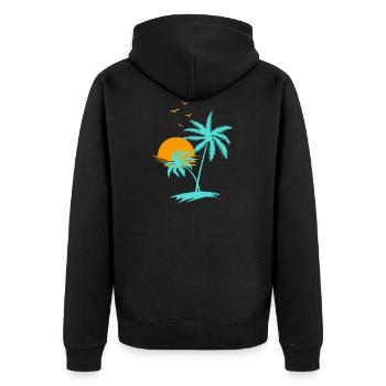 Miami Beach - Veste à capuche bio Premium Unisexe - noir - Dos - Nico (187cm)