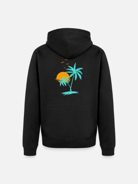Miami Beach - Unisex Premium Organic Zip Hoodie - black