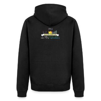 Datenanalyst Büro Office Computer Job - Unisex Premium Bio Zip Hoodie - Schwarz - Hinten - Nico (187cm)