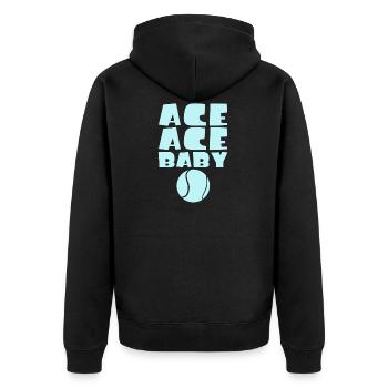 Ace Ace bébé drôle de joueur de tennis jeu de mots - Veste à capuche bio Premium Unisexe - noir - Dos - Nico (187cm)