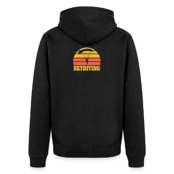 parachute - Unisex Premium Organic Zip Hoodie - black - Back - Nico (187cm)