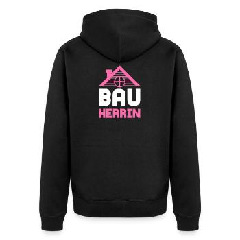 Construction mistress building mistress - Unisex Premium Organic Zip Hoodie - black - Back - Nico (187cm)