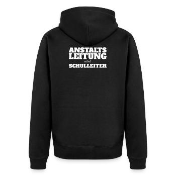 Anstaltsleitung Schulleiter Lehrer Klapse - Unisex Premium Bio Zip Hoodie - Schwarz - Hinten - Nico (187cm)