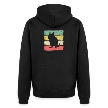 Degu - Unisex Premium Organic Zip Hoodie - black - Back - Nico (187cm)