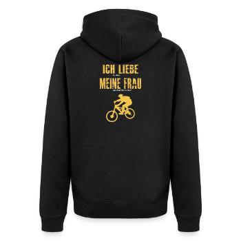 I love it when my wife lets me cycle - Unisex Premium Organic Zip Hoodie - black - Back - Nico (187cm)