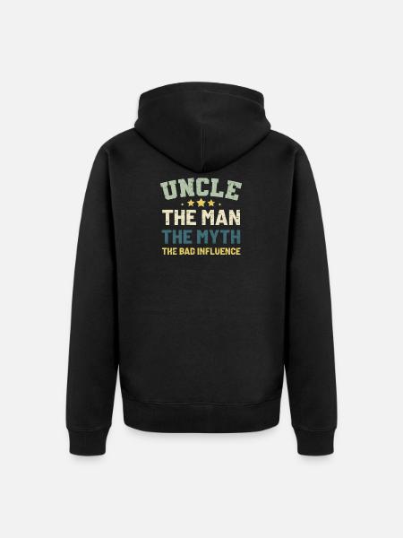 Onkel - Unisex Premium Bio Zip Hoodie - Schwarz