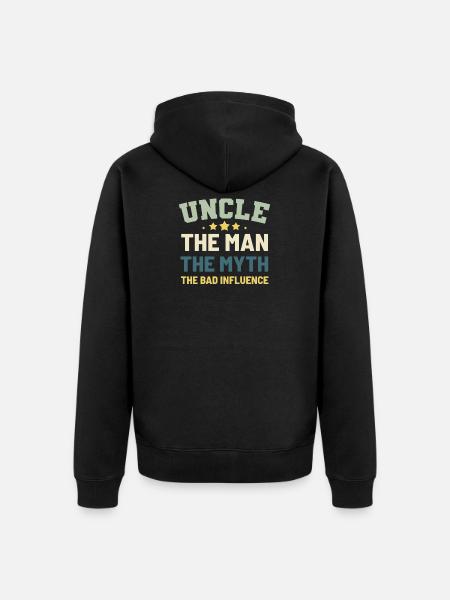uncle - Unisex Premium Organic Zip Hoodie - black