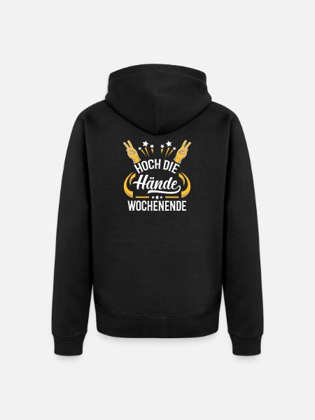 High hands. Weekend gift idea - Unisex Premium Organic Zip Hoodie - black