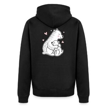Polar Bear Having A Nap Gift product Cute Polar - Unisex Premium Organic Zip Hoodie - black - Back - Nico (187cm)
