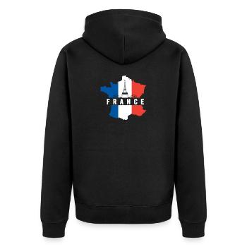 France cadeau vacances Tour Eiffel - Veste à capuche bio Premium Unisexe - noir - Dos - Nico (187cm)