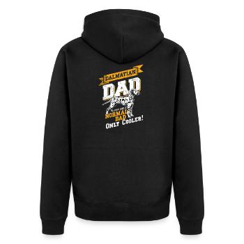 dalmatiner papa - Unisex Premium Bio Zip Hoodie - Schwarz - Hinten - Nico (187cm)