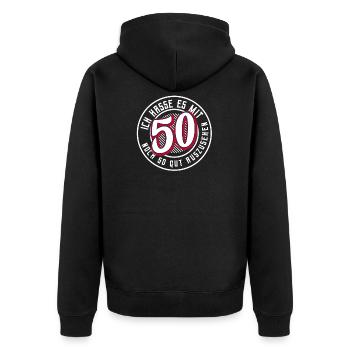 50. Geburtstag - Unisex Premium Bio Zip Hoodie - Schwarz - Hinten - Nico (187cm)
