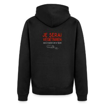Je Serai Végétarien Quand ... - Veste à capuche bio Premium Unisexe - noir - Dos - Nico (187cm)