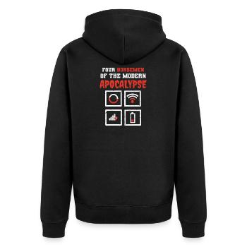 Quatre cavaliers apocalypse moderne - Veste à capuche bio Premium Unisexe - noir - Dos - Nico (187cm)