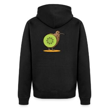 Kiwi Bird Kiwi Fruit New Zealand Cadeau - Veste à capuche bio Premium Unisexe - noir - Dos - Nico (187cm)