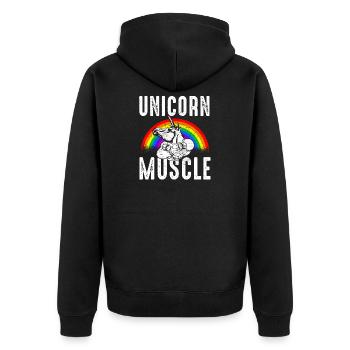 Licorne Muscle - Veste à capuche bio Premium Unisexe - noir - Dos - Nico (187cm)