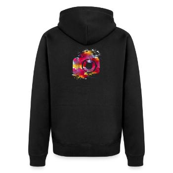 Caméra vintage - Veste à capuche bio Premium Unisexe - noir - Dos - Nico (187cm)