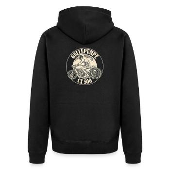 Güllepumpe CX500 Legend Motor - Unisex Premium Bio Zip Hoodie - Schwarz - Hinten - Nico (187cm)