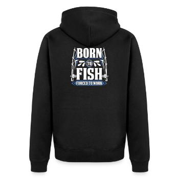 Born To Fish Drôle pêcher cadeau pêche - Veste à capuche bio Premium Unisexe - noir - Dos - Nico (187cm)