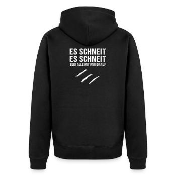 Kokain Koks Drogen Party Weihnachten Geschenk - Unisex Premium Bio Zip Hoodie - Schwarz - Hinten - Nico (187cm)