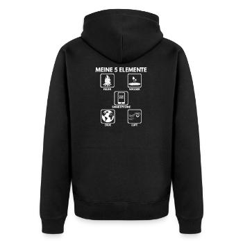 My 5 Elements Fire Water Air Earth Gift - Unisex Premium Organic Zip Hoodie - black - Back - Nico (187cm)
