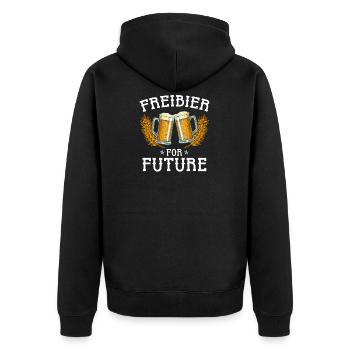 Freibier for future - Veste à capuche bio Premium Unisexe - noir - Dos - Nico (187cm)