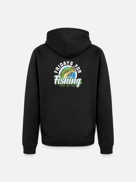 Angler - Unisex Premium Organic Zip Hoodie - black