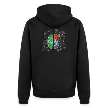 Gehirn Wissenschaft Neurologie Geschenk Design Kunst Idee drucken - Unisex Premium Bio Zip Hoodie - Schwarz - Hinten - Nico (187cm)