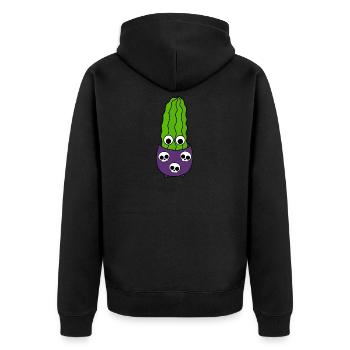 Grand Cactus Dans Un Pot De Crâne D'halloween - Veste à capuche bio Premium Unisexe - noir - Dos - Nico (187cm)