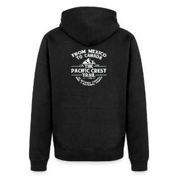 Der Pacific Crest Trail - Von Kanada nach Mexiko - Unisex Premium Bio Zip Hoodie - Schwarz - Hinten - Nico (187cm)