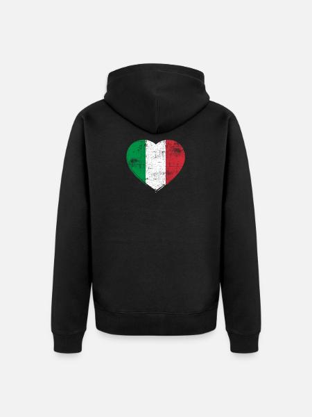 Italy heart - Unisex Premium Organic Zip Hoodie - black