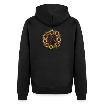 Hippie Sunflower Peace Shield - Veste à capuche bio Premium Unisexe - noir - Dos - Nico (187cm)