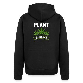 Plant Manager - Unisex Premium Organic Zip Hoodie - black - Back - Nico (187cm)