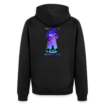 Meet Me In Wonderland - Unisex Premium Organic Zip Hoodie - black - Back - Nico (187cm)