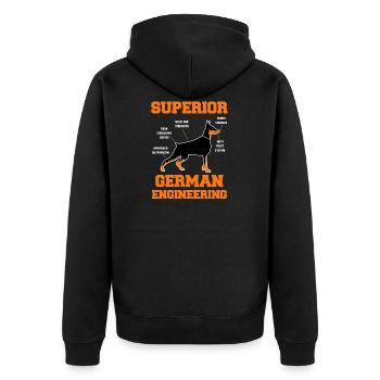 doberman - Veste à capuche bio Premium Unisexe - noir - Dos - Nico (187cm)
