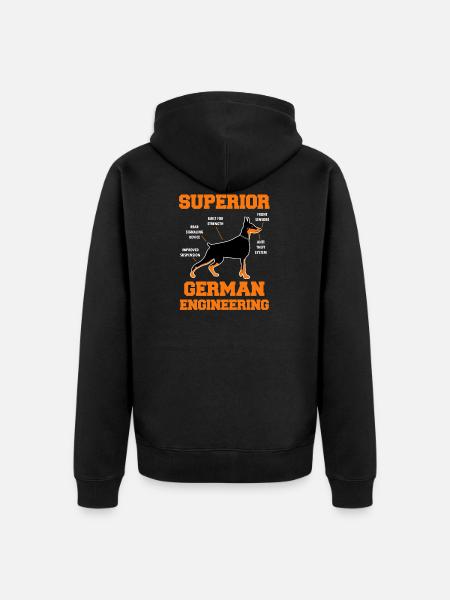 dobermann - Unisex Premium Bio Zip Hoodie - Schwarz