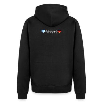 Deutschland Griechenland-Flagge - Unisex Premium Bio Zip Hoodie - Schwarz - Hinten - Nico (187cm)