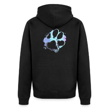 Cadeau d'amant de chien de conception de patte d'amusement pour des ventilateurs de chien - Veste à capuche bio Premium Unisexe - noir - Dos - Nico (187cm)