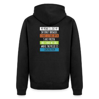 My Mind is like my internet Browser Computer Nerd - Unisex Premium Organic Zip Hoodie - black - Back - Nico (187cm)