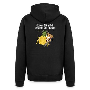 Funny Joke Pineapple Pizza Gift product Pizza - Unisex Premium Organic Zip Hoodie - black - Back - Nico (187cm)