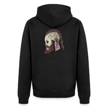 Viking Head Viking Skull Runes Tattoo - Unisex Premium Organic Zip Hoodie - black - Back - Nico (187cm)
