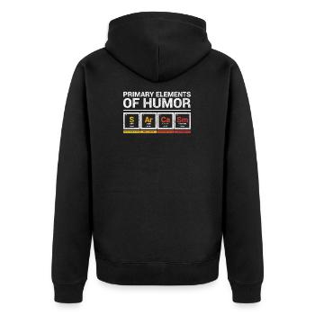 Sarcasm | Humor | Chemistry Elements Gift Idea - Unisex Premium Organic Zip Hoodie - black - Back - Nico (187cm)